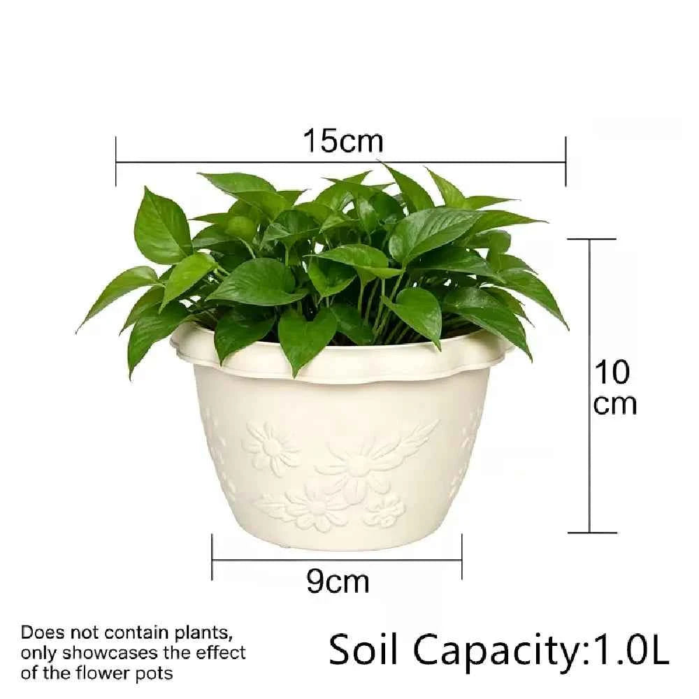 Embossed Flower Pot 15cm